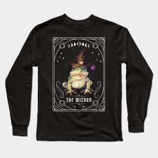 The Wizard Frog Tarot Card Spirit Animal Design Long Sleeve T-Shirt